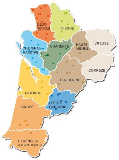 Carte departements region nouvelle aquitaine 1 1
